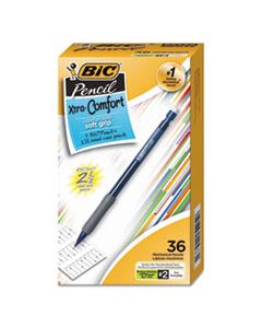 BICMPG36BK XTRA-COMFORT MECHANICAL PENCIL, 0.7 MM, HB (#2.5), BLACK LEAD, ASSORTED BARREL COLORS, 36/PACK