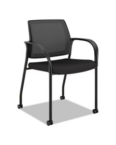 HONIS107HIMCU10 IGNITION 2.0 4-WAY STRETCH MESH BACK MOBILE STACKING CHAIR, BLACK SEAT/BLACK BACK, BLACK BASE