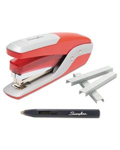 SWI64589 QUICK TOUCH STAPLER VALUE PACK, 28-SHEET CAPACITY, RED/SILVER