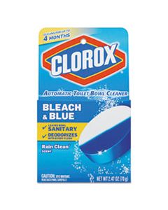 CLO30176 BLEACH & BLUE AUTOMATIC TOILET BOWL CLEANER, RAIN CLEAN, 2.47OZ TABLET