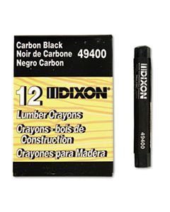 DIX49400 LUMBER CRAYONS, 4 1/2 X 1/2, CARBON BLACK, DOZEN