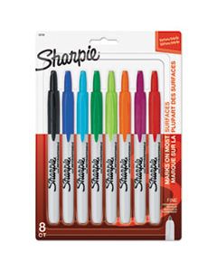 SAN32730PP RETRACTABLE PERMANENT MARKER, FINE BULLET TIP, ASSORTED COLORS, 8/SET