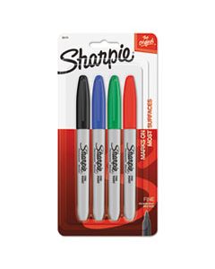 SAN30174PP FINE TIP PERMANENT MARKER, ASSORTED COLORS, 4/SET