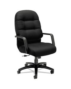HON2091CU10T PILLOW-SOFT 2090 SERIES EXECUTIVE HIGH-BACK SWIVEL/TILT CHAIR, SUPPORTS UP TO 300 LBS., BLACK SEAT/BLACK BACK, BLACK BASE