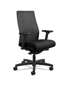 HONI2M2AMLC10TK IGNITION 2.0 4-WAY STRETCH MID-BACK MESH TASK CHAIR, SUPPORTS UP TO 300 LBS., BLACK SEAT/BACK, BLACK BASE