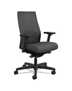 HONI2M2AMLC10T IGNITION 2.0 4-WAY STRETCH MID-BACK MESH TASK CHAIR, SUPPORTS UP TO 300 LBS., BLACK SEAT, BLACK BACK, BLACK BASE