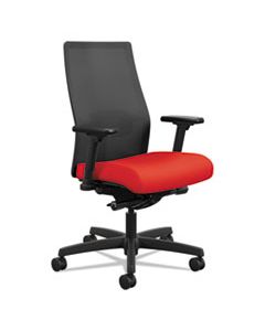 HONI2M2AMLC19T IGNITION 2.0 4-WAY STRETCH MID-BACK MESH TASK CHAIR, SUPPORTS UP TO 300 LBS., IRON ORE SEAT, BLACK BACK, BLACK BASE