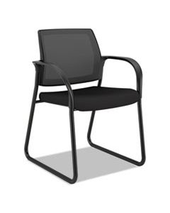 HONIB108IMCU10 IGNITION SERIES MESH BACK GUEST CHAIR WITH SLED BASE, 25" X 22" X 34", BLACK SEAT, BLACK BACK, BLACK BASE