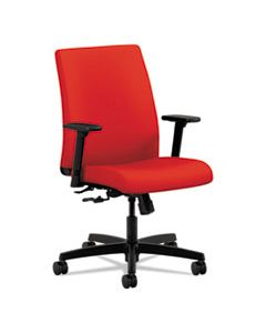 IGNITION SERIES FABRIC LOW-BACK TASK CHAIR, SUPPORTS UP TO 300 LBS., RUBY SEAT/RUBY BACK, BLACK BASE