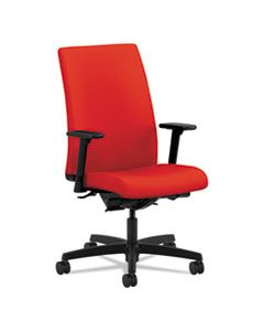 IGNITION SERIES MID-BACK WORK CHAIR, SUPPORTS UP TO 300 LBS., RUBY SEAT/RUBY BACK, BLACK BASE