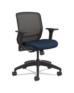 HONQTMMY1ACU98 QUOTIENT SERIES MESH MID-BACK TASK CHAIR, SUPPORTS UP TO 300 LBS., NAVY SEAT/BLACK BACK, BLACK BASE