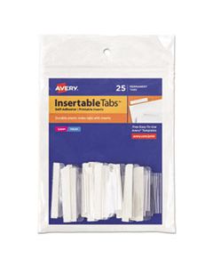 AVE16230 INSERTABLE INDEX TABS WITH PRINTABLE INSERTS, 1/5-CUT TABS, CLEAR, 1.5" WIDE, 25/PACK