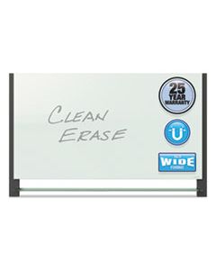 QRTG3922BA EVOQUE MAGNETIC GLASS MARKER BOARD WITH BLACK ALUMINUM FRAME, 39 X 22, WHITE