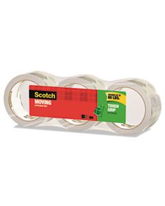 MMM35003ESF TOUGH GRIP MOVING PACKAGING TAPE, 3" CORE, 1.88" X 38.2 YDS, CLEAR, 3/PACK
