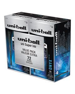SAN2013568 ONYX STICK ROLLER BALL PEN, FINE 0.7MM, BLUE INK, BLACK MATTE BARREL, 72/PACK
