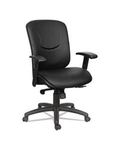 ALEEN4219 ALERA EON SERIES MID-BACK LEATHER SYNCHRO WITH SEAT SLIDE CHAIR, SUPPORTS UP TO 275 LBS., BLACK SEAT/BLACK BACK, BLACK BASE