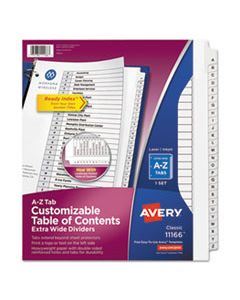 AVE11166 CUSTOMIZABLE TOC READY INDEX BLACK AND WHITE DIVIDERS, 26-TAB, LETTER