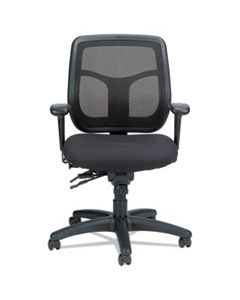EUTMFT945SL APOLLO MULTI-FUNCTION MESH TASK CHAIR, SUPPORTS UP TO 250 LBS., SILVER SEAT/SILVER BACK, BLACK BASE