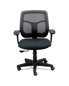 EUTMT9400BK APOLLO MID-BACK MESH CHAIR, BLACK SEAT/BLACK BACK, BLACK BASE