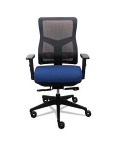 200 MESH-BACK MULTIFUNCTION CHAIR, SUPPORTS UP TO 250 LBS., NAVY SEAT/BLACK BACK, BLACK BASE