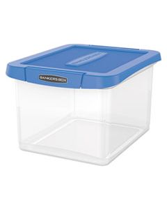 FEL0086202 HEAVY DUTY PLASTIC FILE STORAGE, LETTER/LEGAL FILES, 14" X 17.38" X 10.5", CLEAR/BLUE, 2/PACK