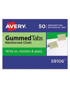 AVE59106 GUMMED REINFORCED INDEX TABS, 1/5-CUT TABS, OLIVE GREEN, 1" WIDE, 50/PACK