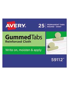 AVE59112 GUMMED REINFORCED INDEX TABS, 1/12-CUT TABS, OLIVE GREEN, 0.5" WIDE, 25/PACK