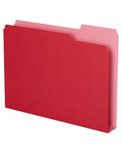 PFX54454 DOUBLE STUFF FILE FOLDERS, 1/3-CUT TABS, LETTER SIZE, RED, 50/PACK