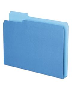 PFX54455 DOUBLE STUFF FILE FOLDERS, 1/3-CUT TABS, LETTER SIZE, BLUE, 50/PACK