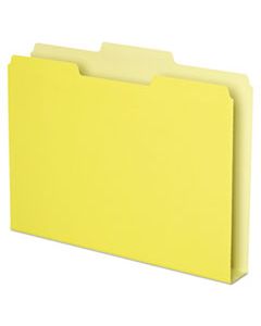 PFX54456 DOUBLE STUFF FILE FOLDERS, 1/3-CUT TABS, LETTER SIZE, YELLOW, 50/PACK