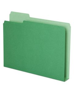 PFX54457 DOUBLE STUFF FILE FOLDERS, 1/3-CUT TABS, LETTER SIZE, GREEN, 50/PACK