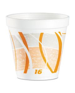 FOAM CONTAINER, 16 OZ, ORANGE/GRAY, 500/CARTON