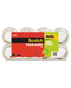 MMM34508 SURE START PACKAGING TAPE, 3" CORE, 1.88" X 54.6 YDS, CLEAR, 8/PACK