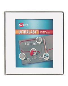AVE79744 ULTRALAST HEAVY-DUTY VIEW BINDER WITH ONE TOUCH SLANT RINGS, 3 RINGS, 1" CAPACITY, 11 X 8.5, WHITE