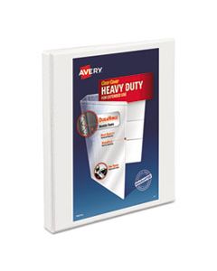 AVE05234 HEAVY-DUTY NON STICK VIEW BINDER WITH DURAHINGE AND SLANT RINGS, 3 RINGS, 0.5" CAPACITY, 11 X 8.5, WHITE
