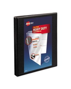 AVE05233 HEAVY-DUTY NON STICK VIEW BINDER WITH DURAHINGE AND SLANT RINGS, 3 RINGS, 0.5" CAPACITY, 11 X 8.5, BLACK