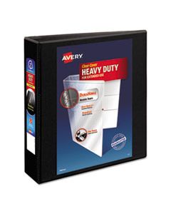AVE05500 HEAVY-DUTY NON STICK VIEW BINDER WITH DURAHINGE AND SLANT RINGS, 3 RINGS, 2" CAPACITY, 11 X 8.5, BLACK
