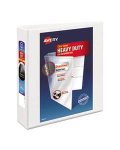 AVE05504 HEAVY-DUTY NON STICK VIEW BINDER WITH DURAHINGE AND SLANT RINGS, 3 RINGS, 2" CAPACITY, 11 X 8.5, WHITE