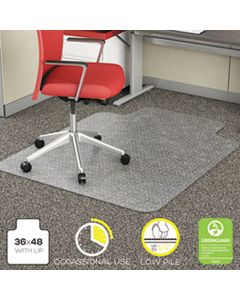 DEFCM11112COM ECONOMAT OCCASIONAL USE CHAIR MAT, LOW PILE CARPET, ROLL, 36 X 48, LIPPED, CLEAR