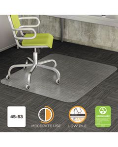 DEFCM13242 DURAMAT MODERATE USE CHAIR MAT, LOW PILE CARPET, FLAT, 45 X 53, RECTANGLE, CLEAR