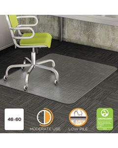 DEFCM13443FCOM DURAMAT MODERATE USE CHAIR MAT, LOW PILE CARPET, ROLL, 46 X 60, RECTANGLE, CLEAR