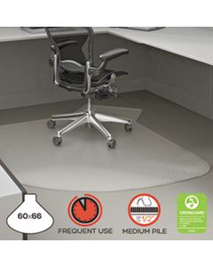 DEFCM14002K SUPERMAT FREQUENT USE CHAIR MAT, MEDIUM PILE CARPET, 60 X 66, L-SHAPE, CLEAR