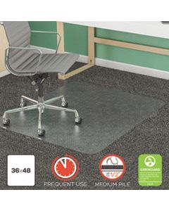 DEFCM14142 SUPERMAT FREQUENT USE CHAIR MAT FOR MEDIUM PILE CARPET, 36 X 48, RECTANGULAR, CLEAR