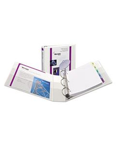 AVE01319 HEAVY-DUTY VIEW BINDER WITH DURAHINGE AND LOCKING ONE TOUCH EZD RINGS, 3 RINGS, 1.5" CAPACITY, 11 X 8.5, WHITE