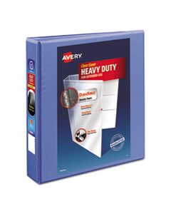 AVE17553 HEAVY-DUTY VIEW BINDER WITH DURAHINGE AND LOCKING ONE TOUCH EZD RINGS, 3 RINGS, 1.5" CAPACITY, 11 X 8.5, PERIWINKLE