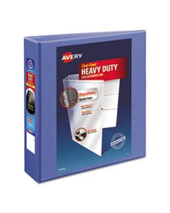 AVE17597 HEAVY-DUTY VIEW BINDER WITH DURAHINGE AND LOCKING ONE TOUCH EZD RINGS, 3 RINGS, 2" CAPACITY, 11 X 8.5, PERIWINKLE