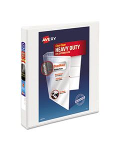 AVE79199 HEAVY-DUTY VIEW BINDER WITH DURAHINGE AND LOCKING ONE TOUCH EZD RINGS, 3 RINGS, 1" CAPACITY, 11 X 8.5, WHITE