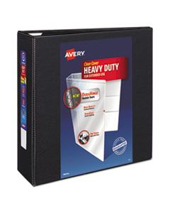 AVE79604 HEAVY-DUTY VIEW BINDER WITH DURAHINGE AND LOCKING ONE TOUCH EZD RINGS, 3 RINGS, 4" CAPACITY, 11 X 8.5, BLACK
