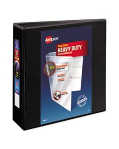 AVE79693 HEAVY-DUTY VIEW BINDER WITH DURAHINGE AND LOCKING ONE TOUCH EZD RINGS, 3 RINGS, 3" CAPACITY, 11 X 8.5, BLACK