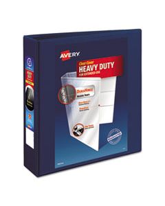 AVE79802 HEAVY-DUTY VIEW BINDER WITH DURAHINGE AND LOCKING ONE TOUCH EZD RINGS, 3 RINGS, 2" CAPACITY, 11 X 8.5, NAVY BLUE